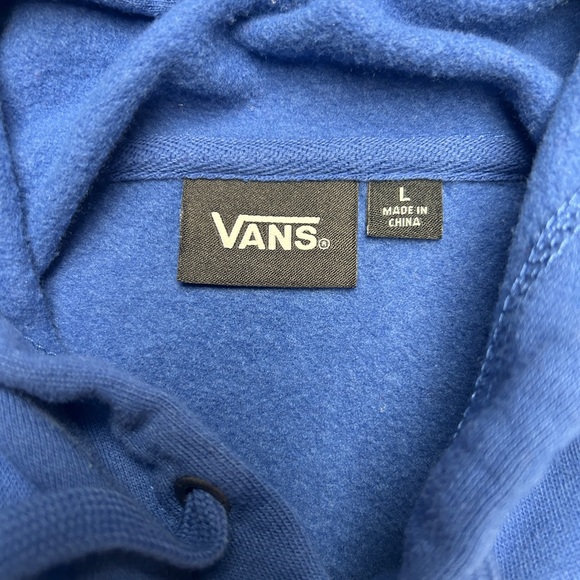 Vans Size Men Hoodie Pullover Drawstring Off The Wall Bear Long Sleeve Blue L - Picture 2 of 3